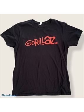 Gorillaz black w/red letters band concert T-shirt